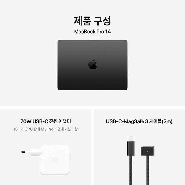 [MGDU4KH/A] 스페이스 블랙 / M5 Max / 18코어 CPU / 32코어 GPU / 36GB 메모리 / 2TB SSD