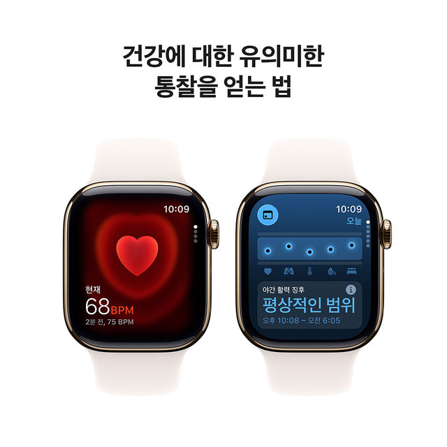 [MFD64KH/A] GPS + Cellular / 46mm / 골드 티타늄 / 라이트 블러시 스포츠밴드 M/L