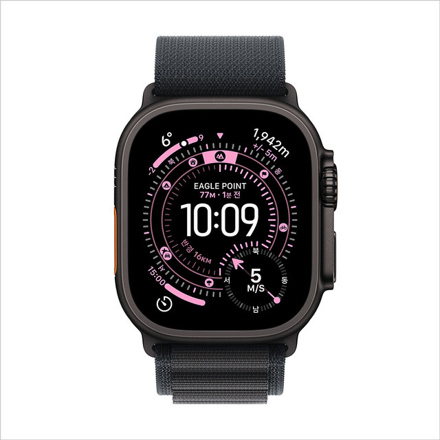 [MF0V4KH/A] GPS + Cellular / 49mm / 블랙 티타늄 / 블랙 알파인 루프 Medium